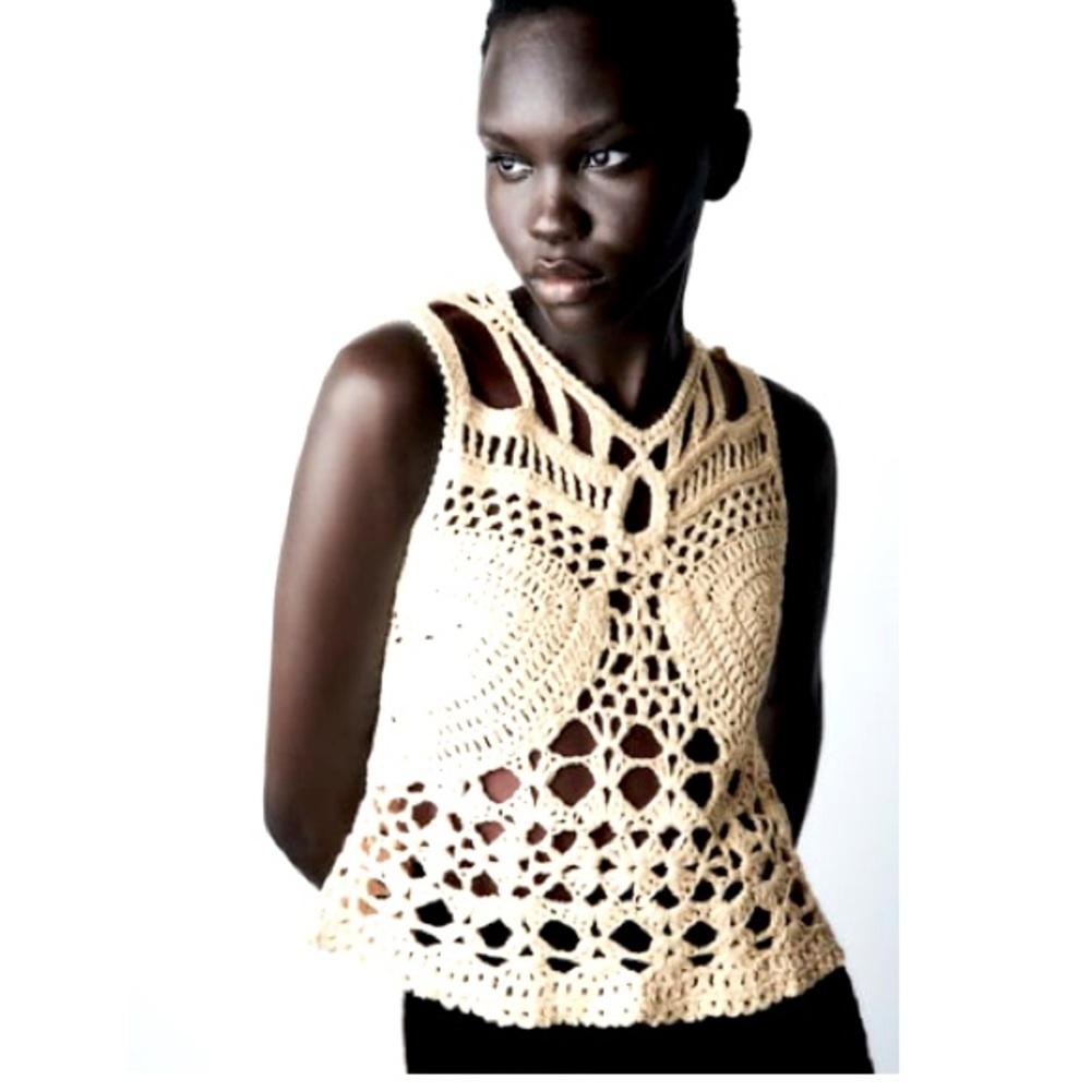 Zara limited edition crochet knit top 9598057712